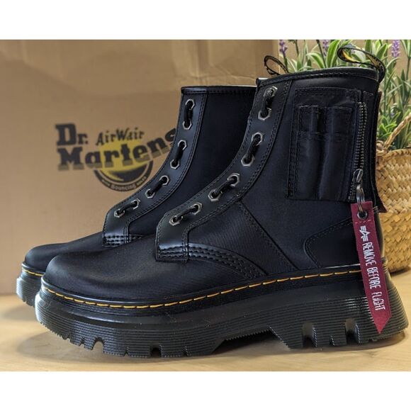 Dr. Martens Other - Dr. Martens Tarik Alpha Industries Black Leather & Nylon Utility Boots UK 7 NWT